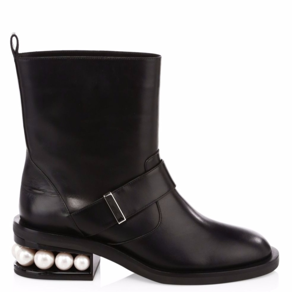 Nicholas Kirkwood Casati Pearl Leather Biker Boots